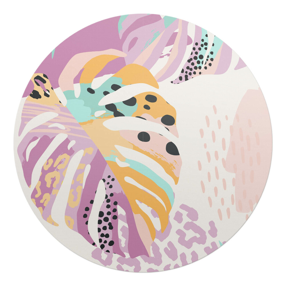 Podložka pod kolieskovú stoličku okrúhla Abstraktné listy