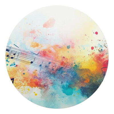 Podložka pod stoličku okrúhla Hudobná abstrakcia