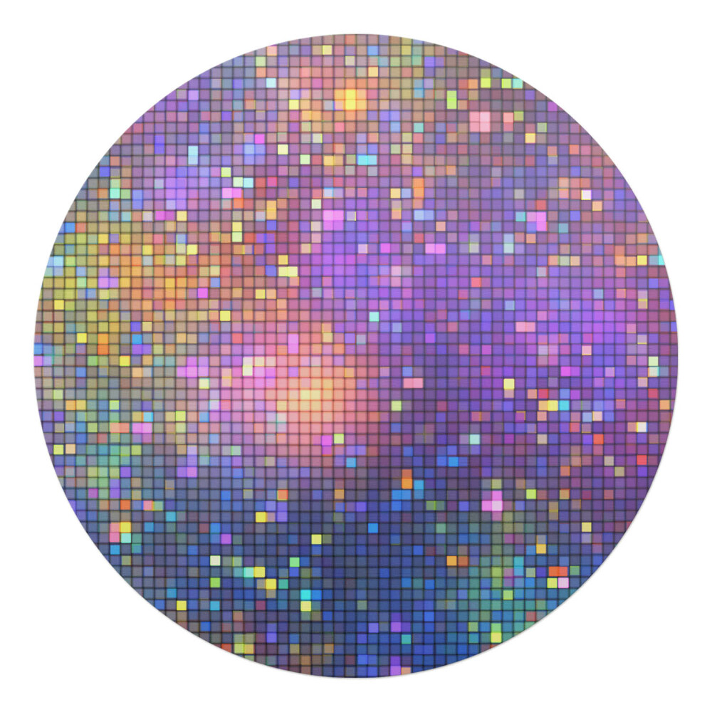 Podložka pod stoličku na kolieskach okrúhla Pixelová mozaika