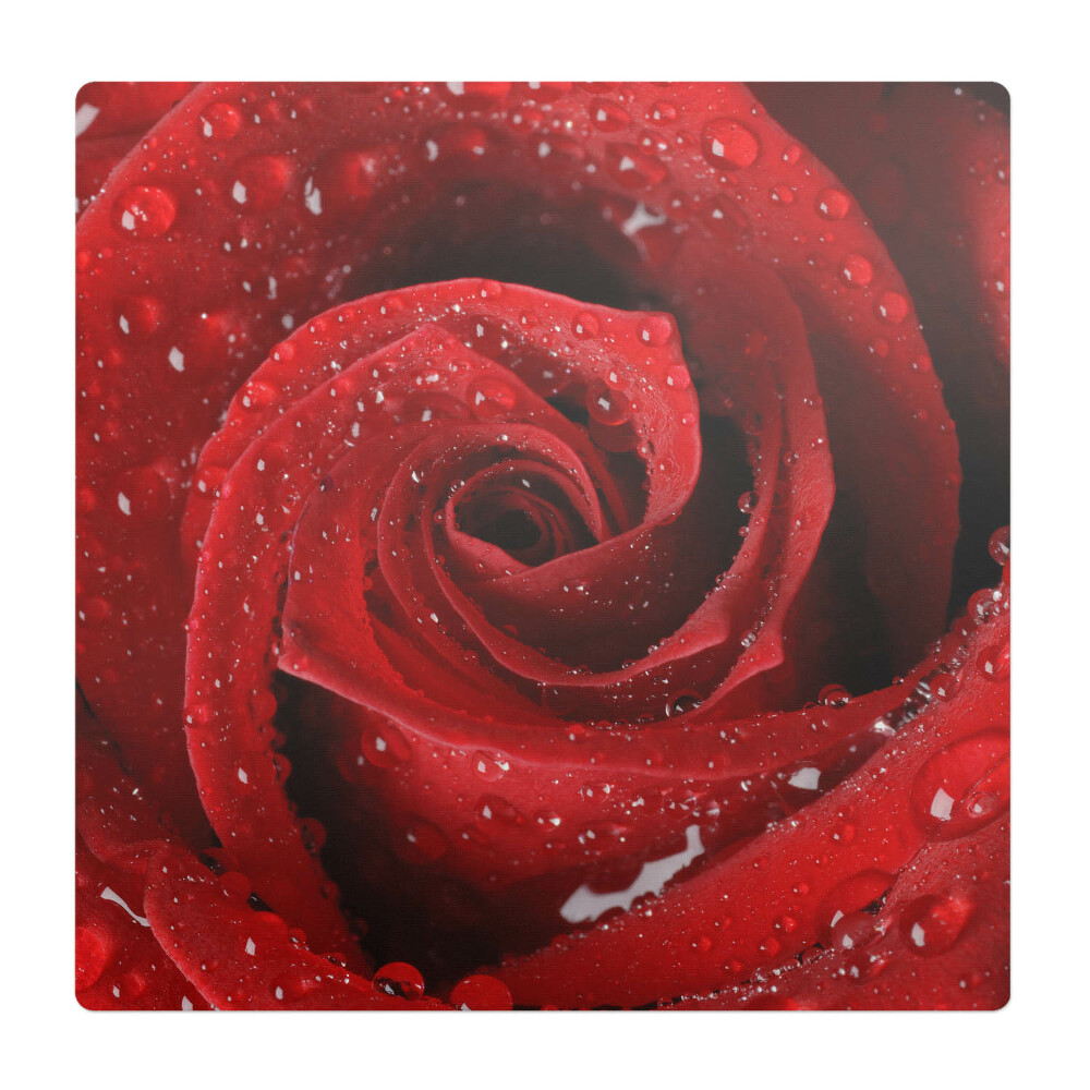 Podložka pod stoličku na kolieskach Ruža s kvapkami vody