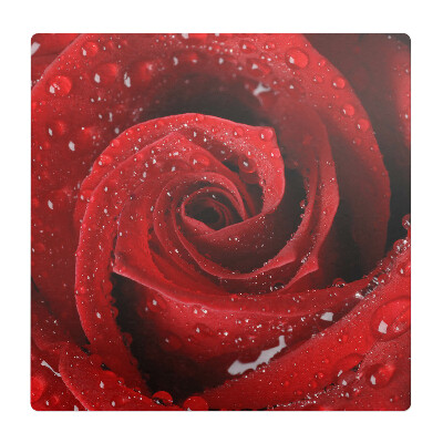 Podložka pod stoličku na kolieskach Ruža s kvapkami vody