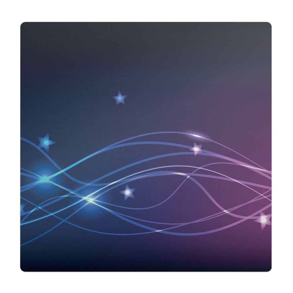 Podložka pod stoličku na kolieskach Vlny a hviezdy v noci