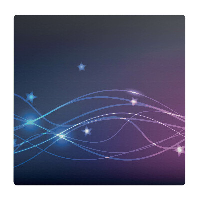 Podložka pod stoličku na kolieskach Vlny a hviezdy v noci