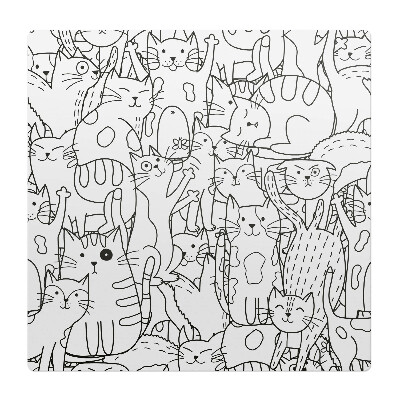 Podložka pod stoličku na kolieskach Kreslenie mačiek