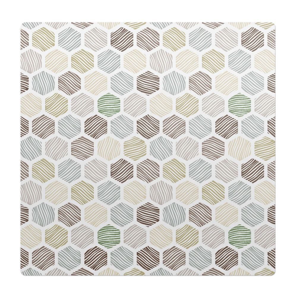 Podložka pod stoličku na kolieskach Šesťuholníky s pruhmi