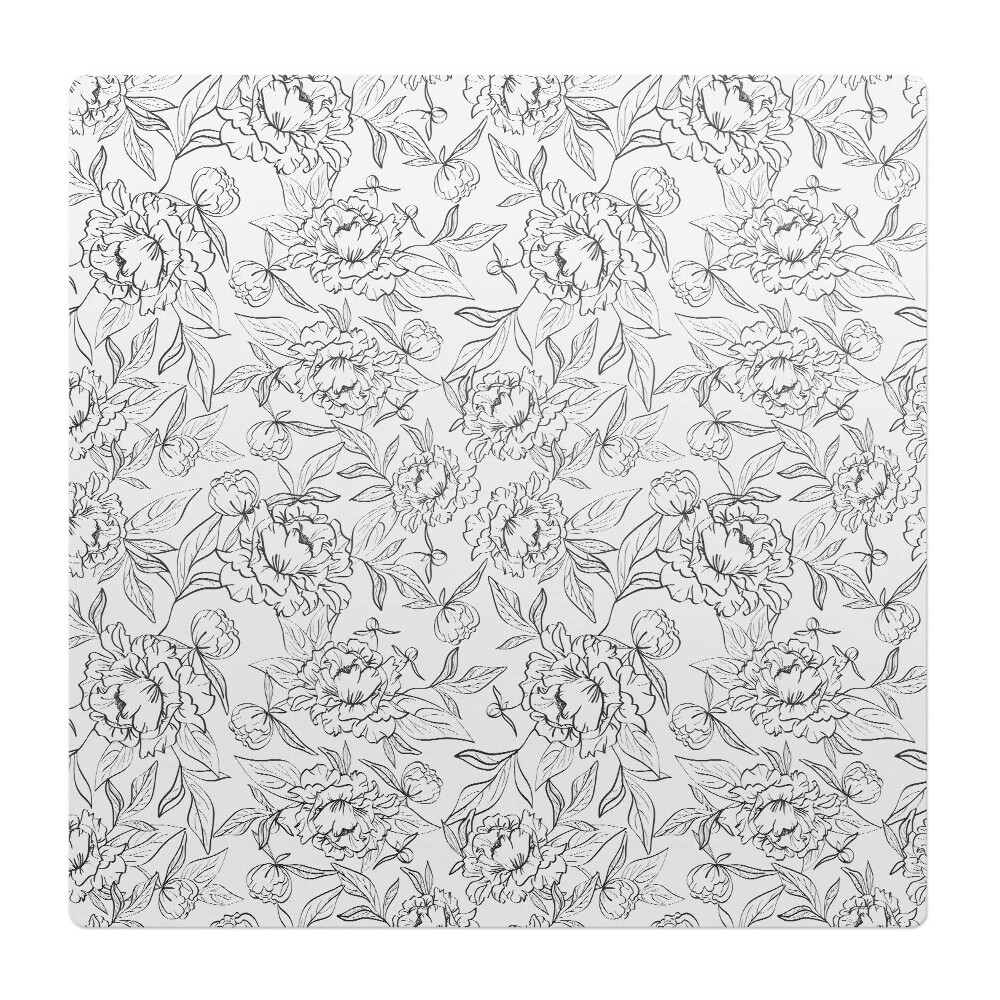 Podložka pod kolieskovú stoličku Kvetinový obrysový vzor