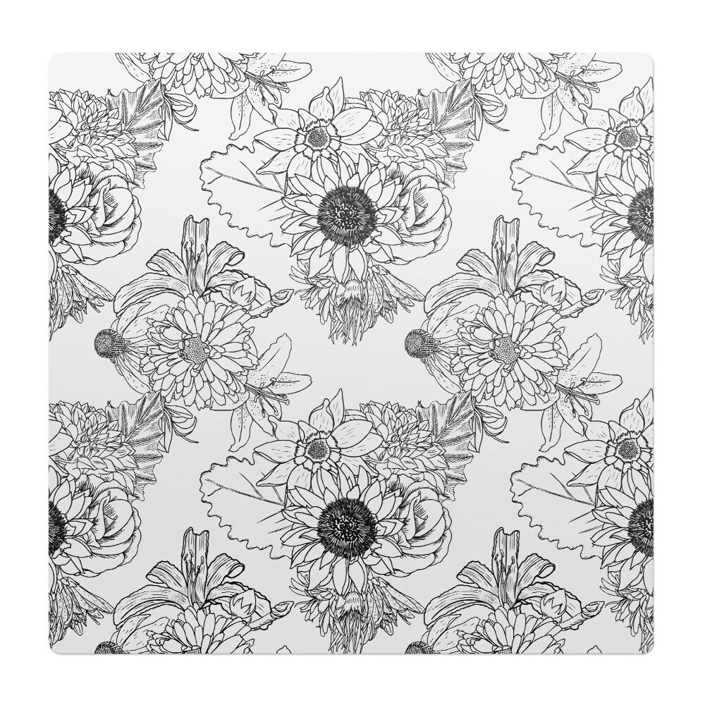 Podložka pod kolieskovú stoličku Kvetinový lineárny vzor