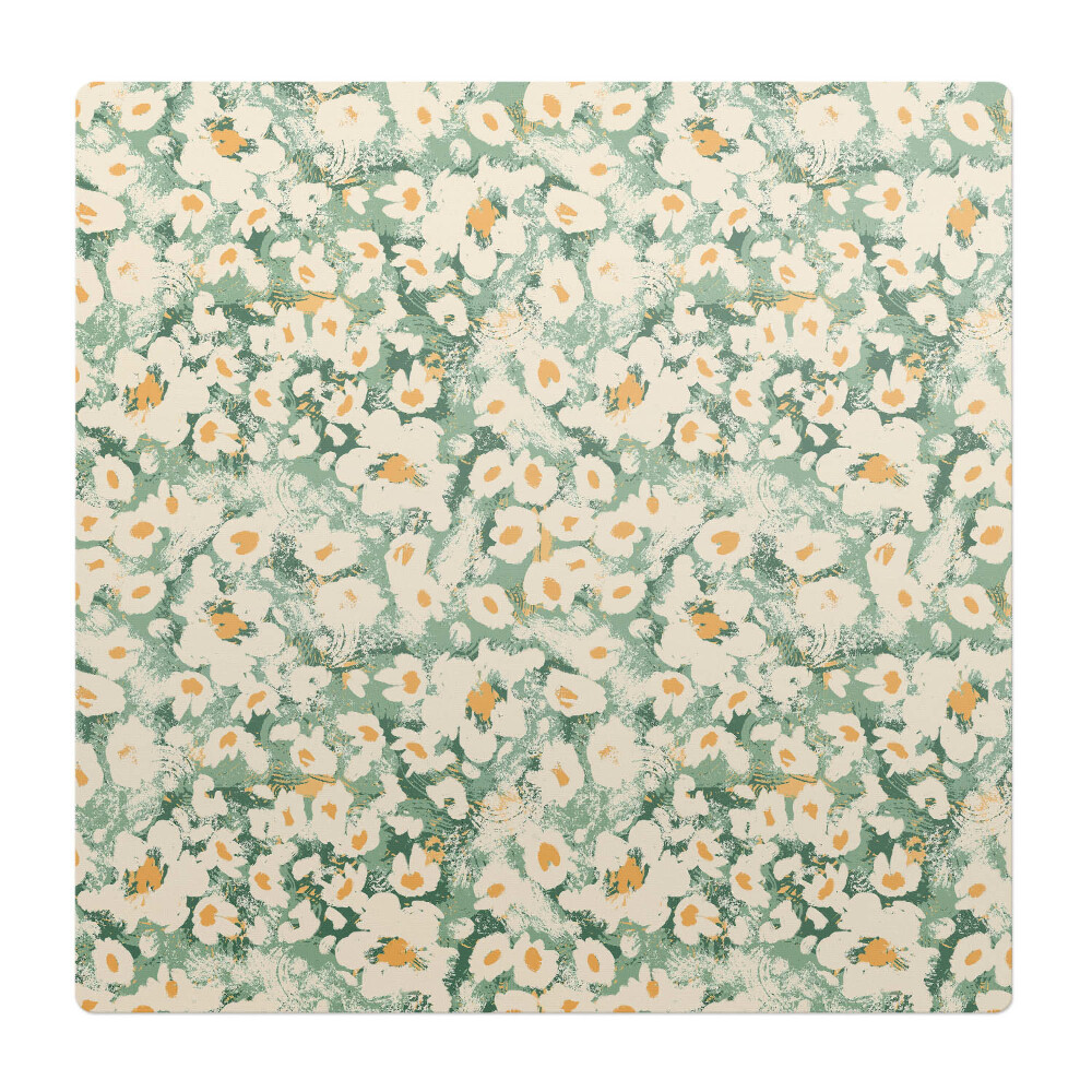 Podložka pod stoličku na kolieskach Retro kvetinový vzor