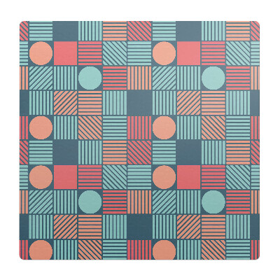 Podložka pod stoličku na kolieskach Geometrický retro vzor