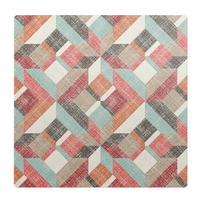 Podložka pod stoličku na kolieskach Geometrický retro vzor