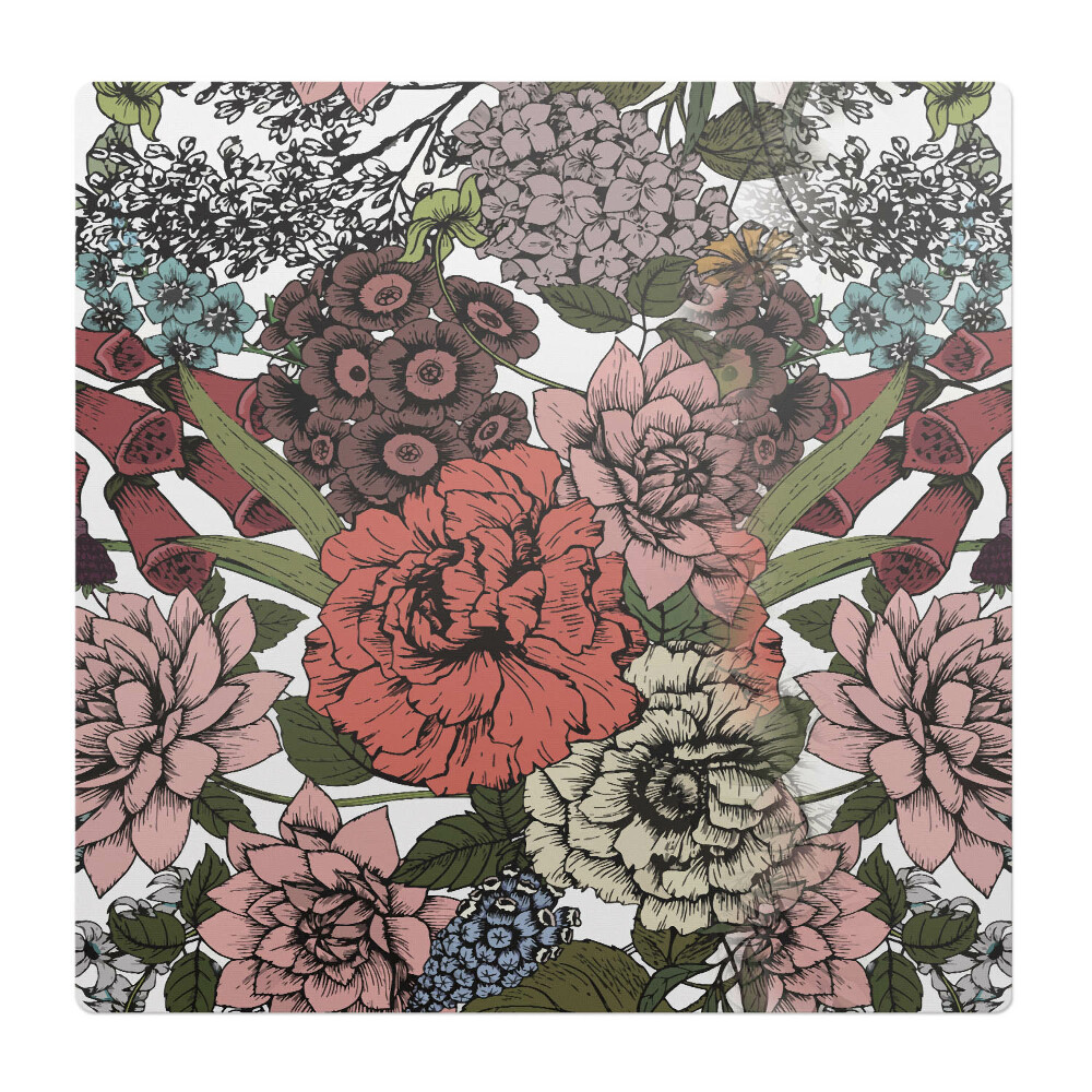 Podložka pod stoličku na kolieskach Retro kvetinový vzor