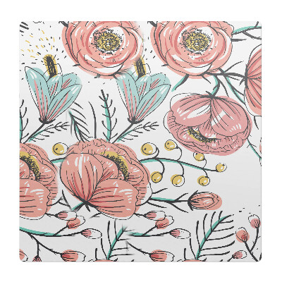 Podložka pod kolieskovú stoličku Retro kvetinový vzor