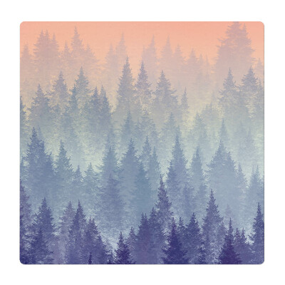 Podložka pod stoličku na kolieskach Hmlistá lesná panoráma