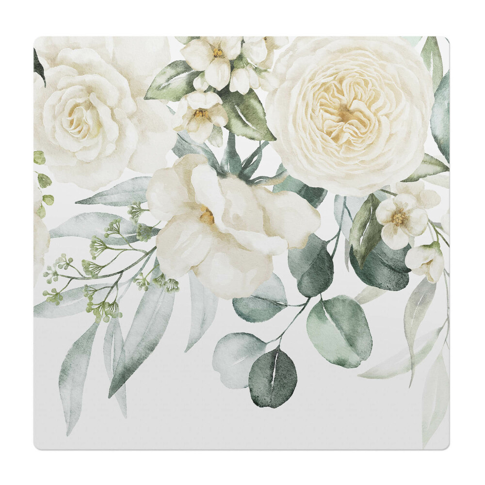 Podložka pod stoličku na kolieskach Vintage kvetinový vzor