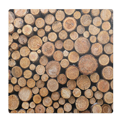 Podložka pod stoličku na kolieskach Stohy drevených polená