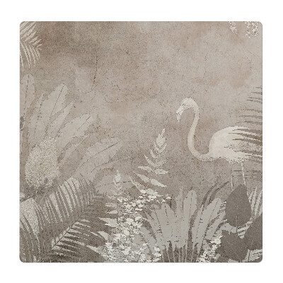 Podložka pod stoličku na kolieskach Plameniak v džungli