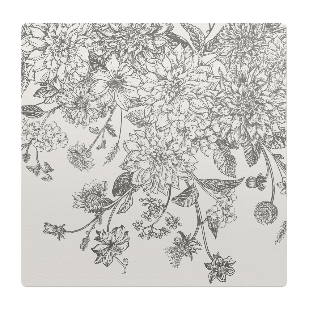 Podložka pod stoličku na kolieskach Vintage kvetinový vzor