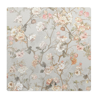 Podložka pod stoličku na kolieskach Kvetinový ornament