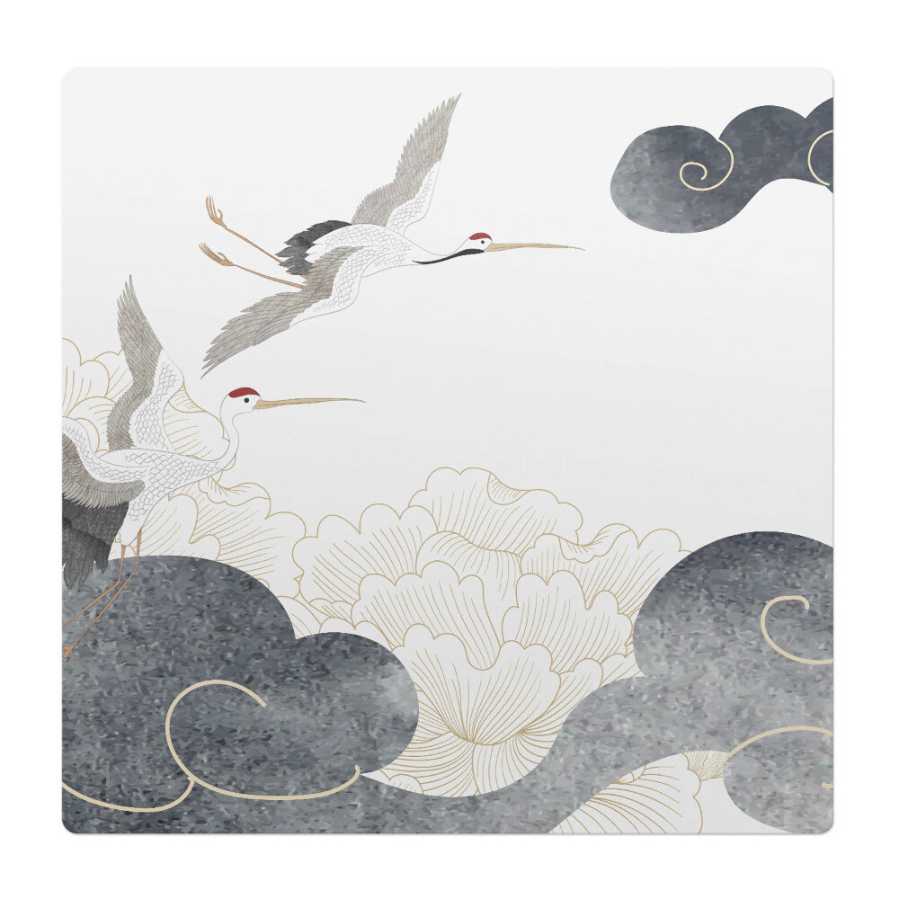 Podložka pod stoličku na kolieskach Žeriavy a oblaky