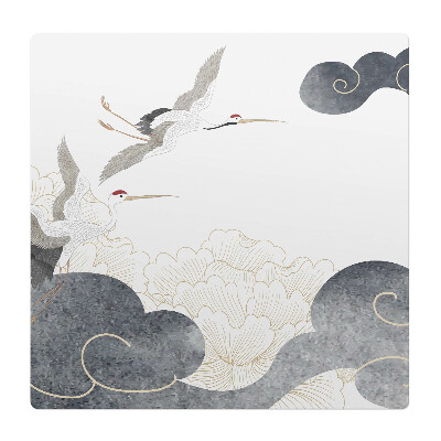 Podložka pod stoličku na kolieskach Žeriavy a oblaky