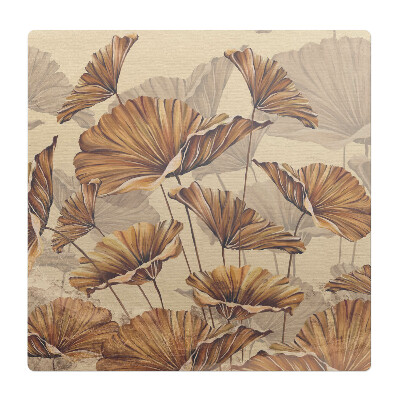 Podložka pod kolieskovú stoličku Kvety v sépiovej farbe