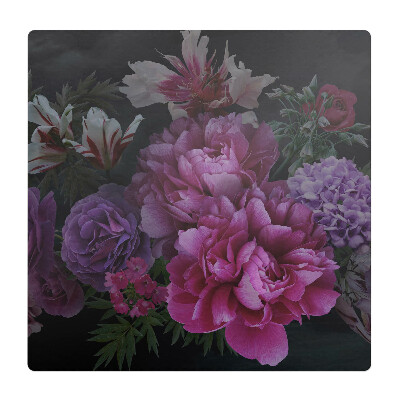 Podložka pod stoličku na kolieskach Kvety v tme