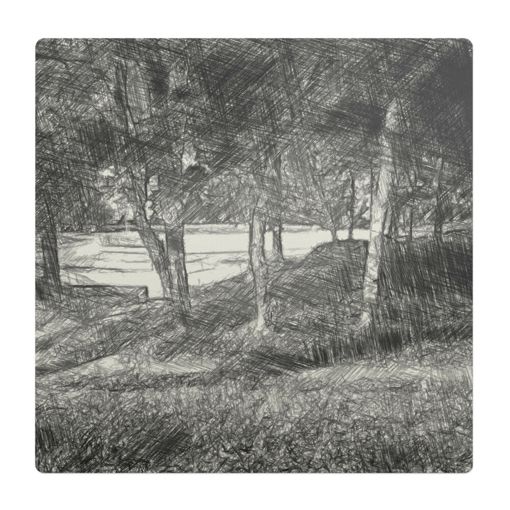 Podložka pod kolieskovú stoličku Les v náčrte