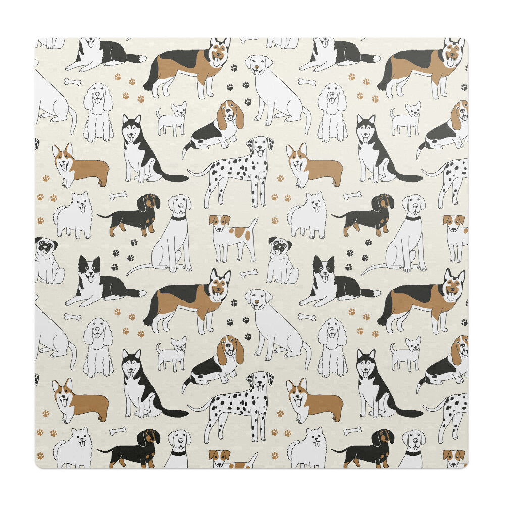Podložka pod kolieskovú stoličku Vzor so psami