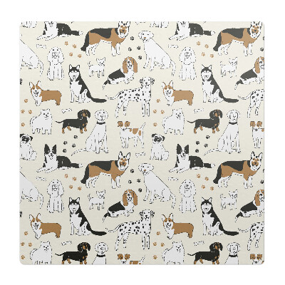 Podložka pod kolieskovú stoličku Vzor so psami
