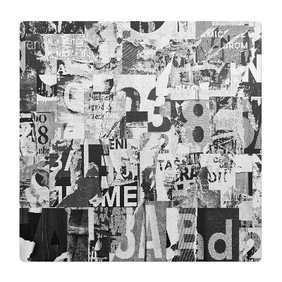 Podložka pod stoličku na kolieskach Koláž z písmen a čísel