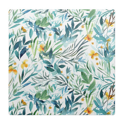 Podložka pod kolieskovú stoličku Akvarel rastlín