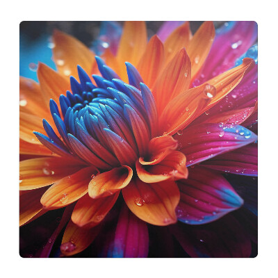 Podložka pod kolieskovú stoličku Kvet s kvapkami