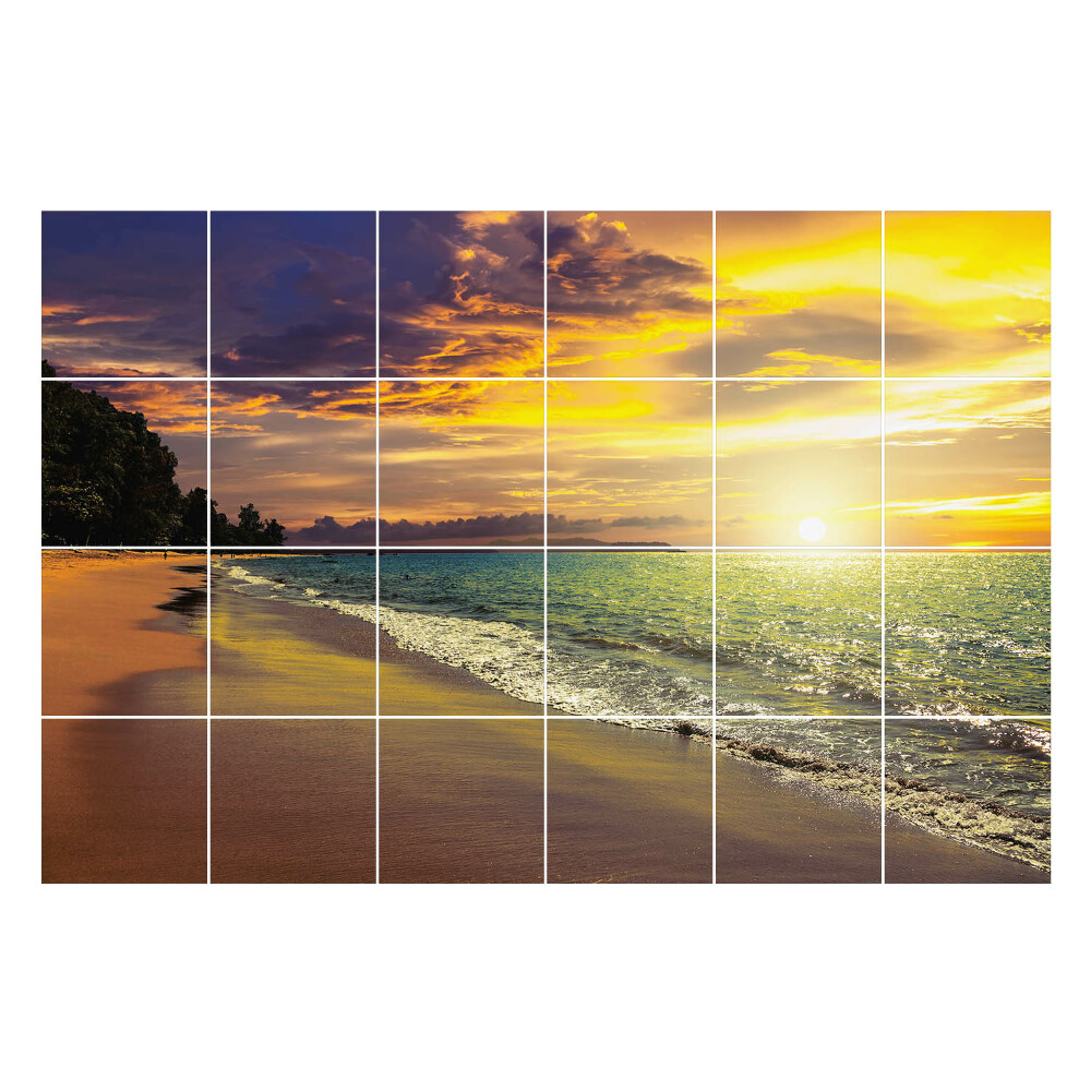 Samolepky na kachličky Malebný západ slnka nad morom