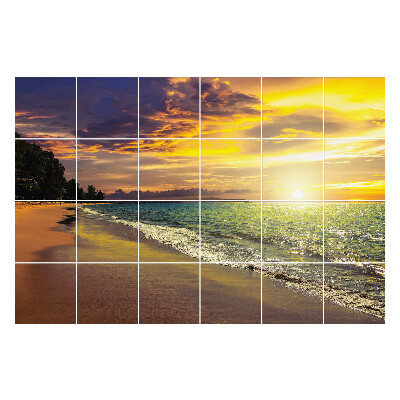 Samolepky na kachličky Malebný západ slnka nad morom