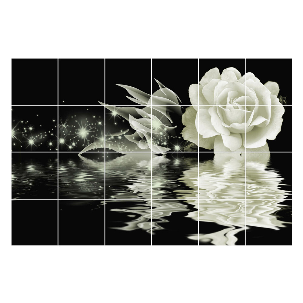 Samolepky na obklady Odraz kvetov vo vode