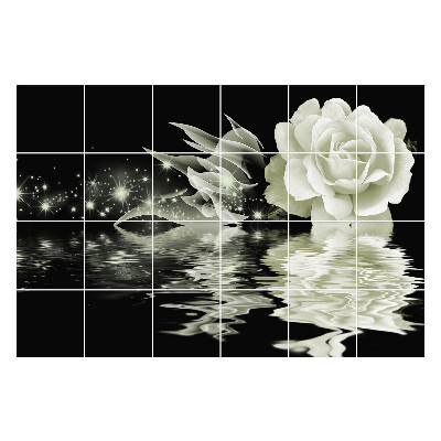 Samolepky na obklady Odraz kvetov vo vode