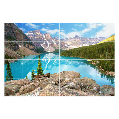 Samolepky na kachličky Horská krajina s jazerom