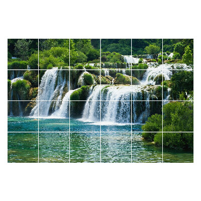 Samolepky na obklady Vodopády v zelenom prostredí