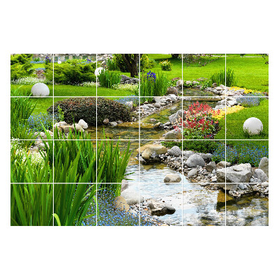 Samolepky na kachličky Záhrada s vodným tokom