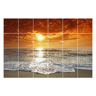 Nálepky na dlaždice Západ slnka nad morom