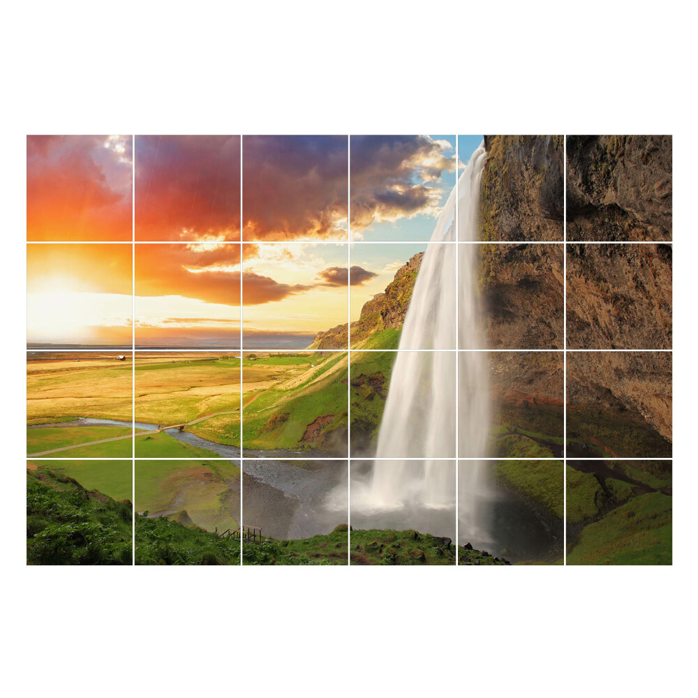 Samolepky na obklady Vodopád v malebnom prostredí