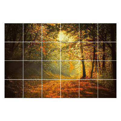 Nálepky na dlaždice Jesenná lesná krajina