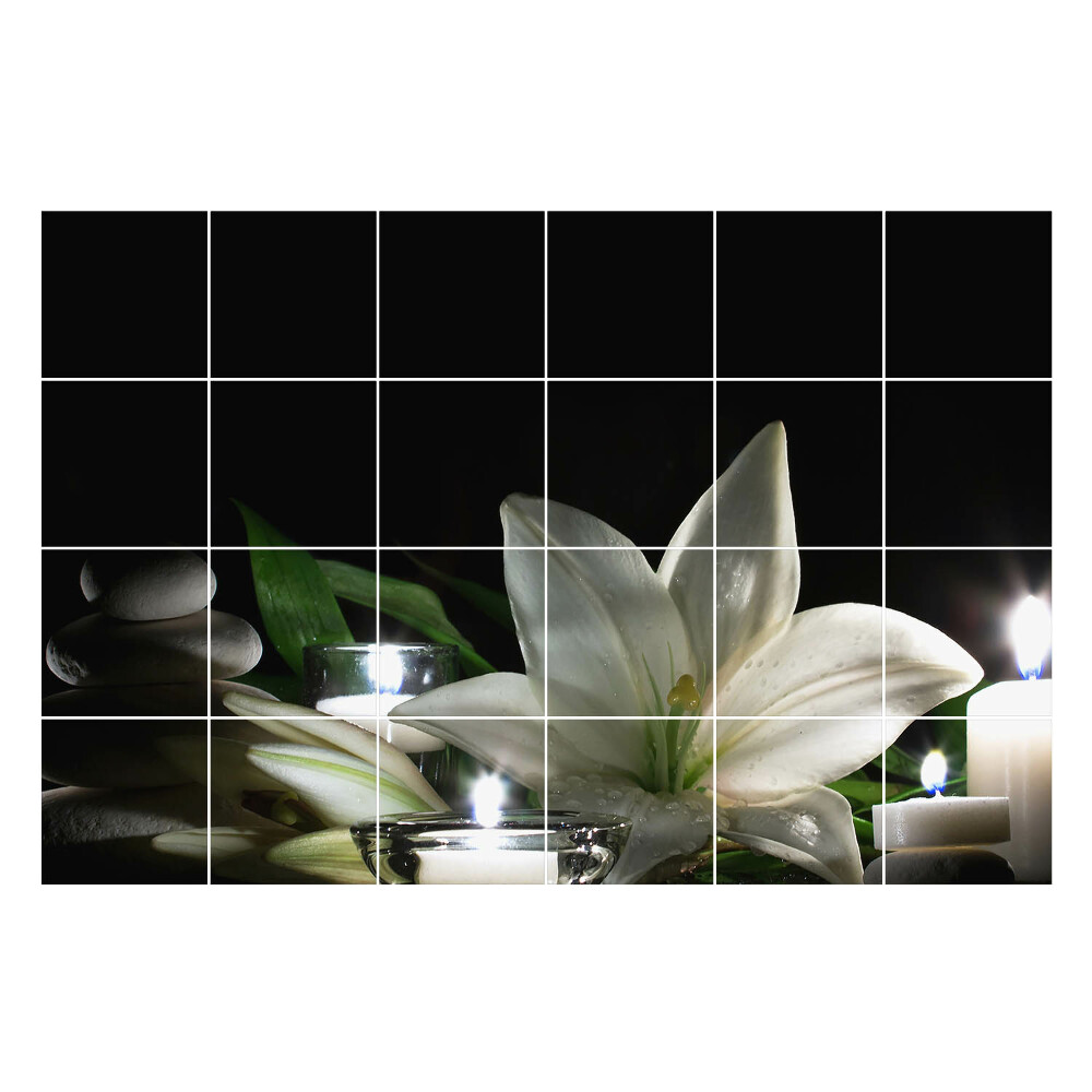 Nálepky na dlaždice Kvety a kamene v kompozícii