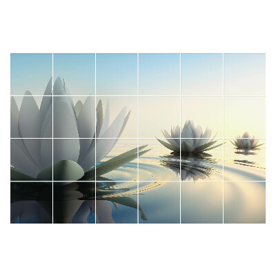 Samolepky na kachličky Kvety na vode