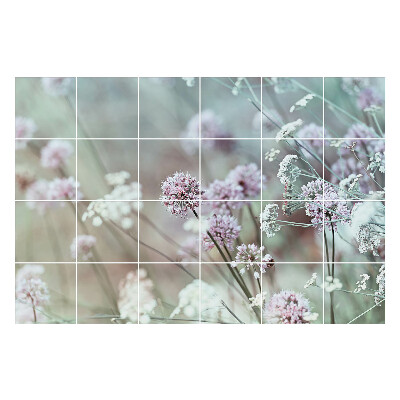 Nálepky na dlaždice V pozadí kvetinový motív