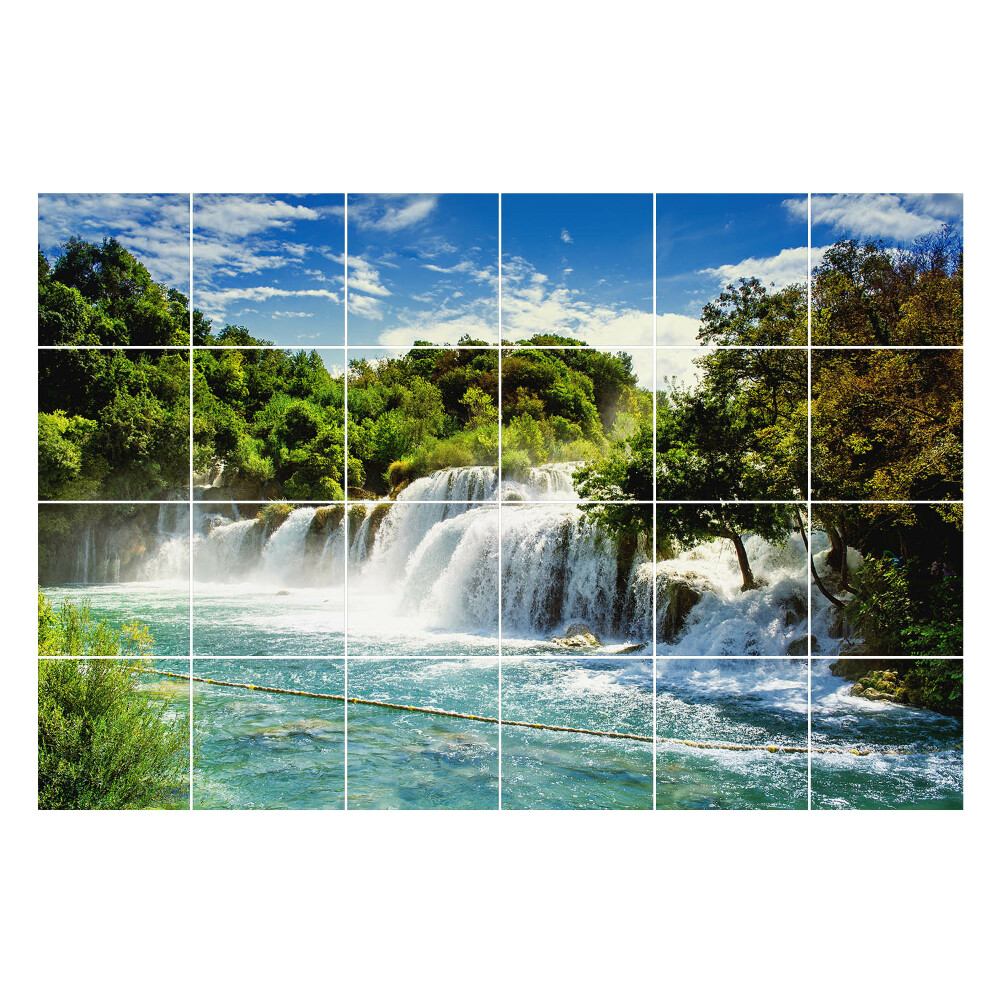 Samolepky na obklady Vodopád obklopený prírodou