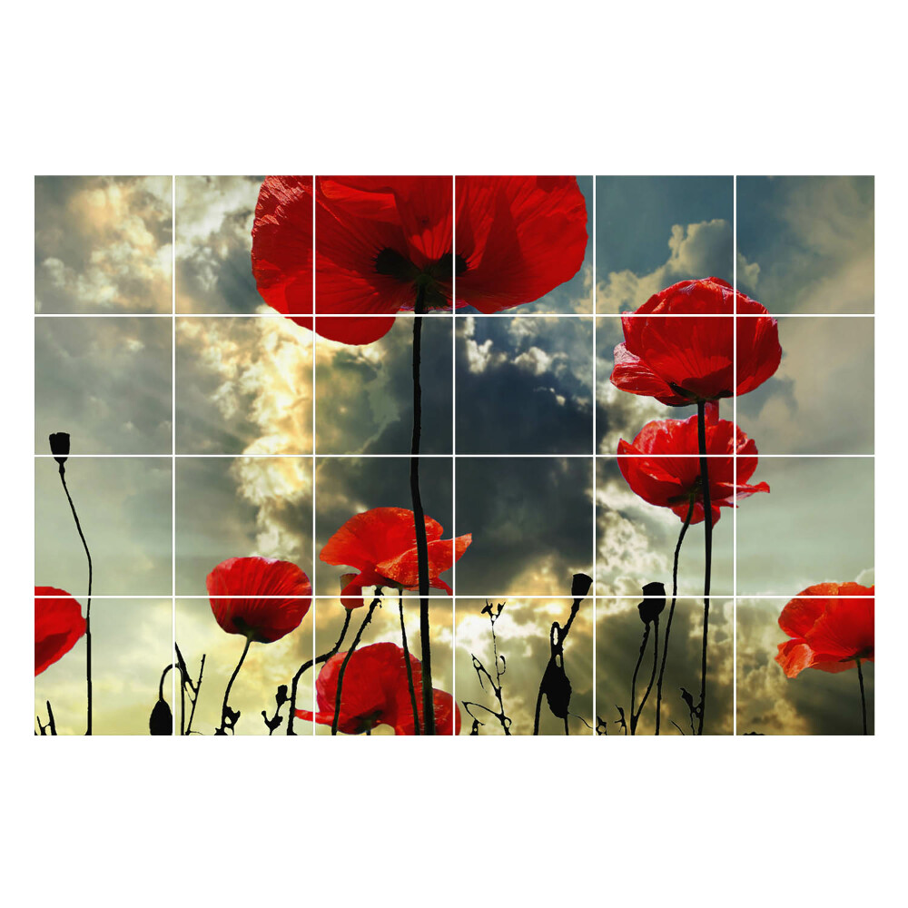 Samolepky na kachličky Kvety proti oblohe