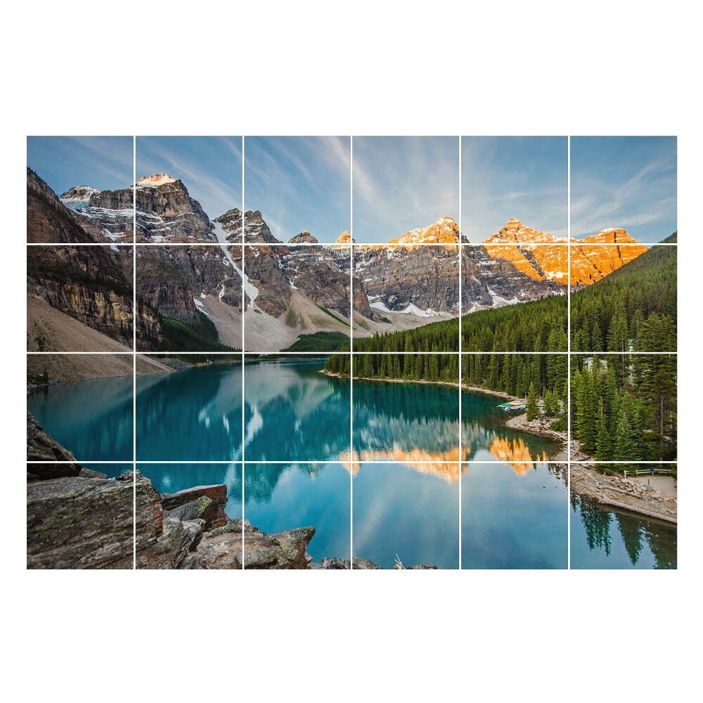 Samolepky na kachličky Horská krajina s jazerom