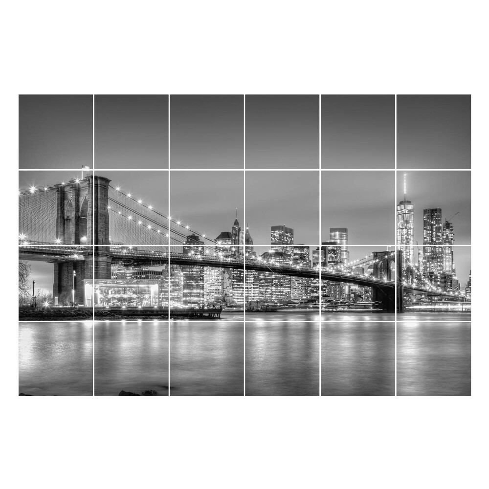 Samolepky na kachličky Most cez mesto v noci