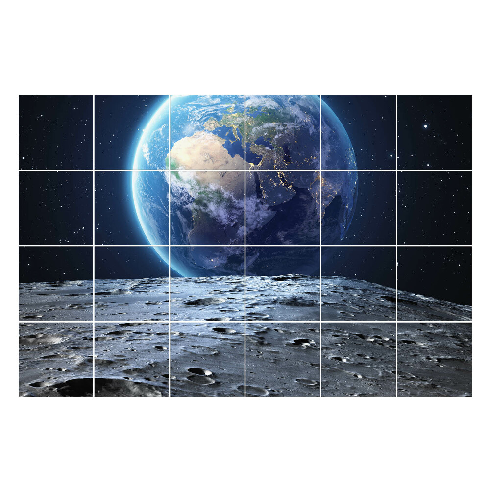 Nálepky na dlaždice Pohľad na Zem z Mesiaca